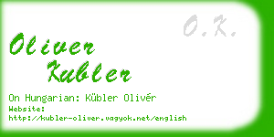 oliver kubler business card