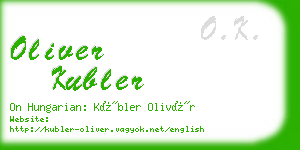 oliver kubler business card